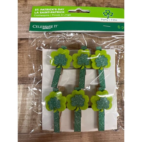 St. Patricks Day Decorative Clothespins & Leprechaun Hat Decor Bundle - Picture 3 of 4